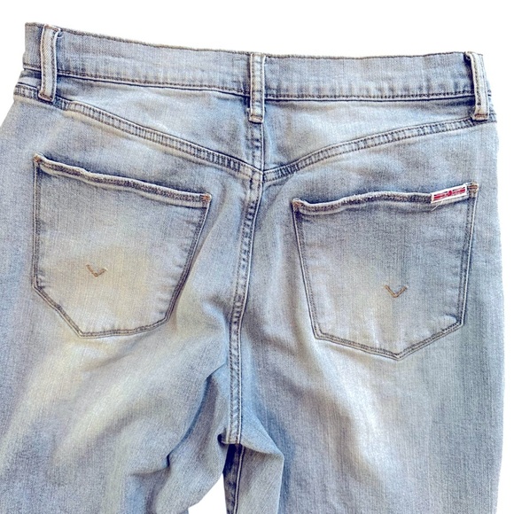 Hudson Kass Distressed High Rise Ankle Crop Straight Leg Jeans Light Wash 29 - Picture 5 of 10